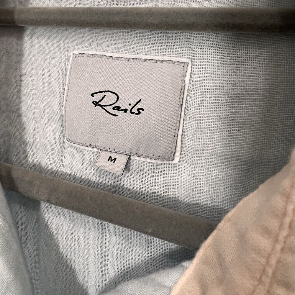 Rails Button Up Shirt Women’s M Colorblock Gauze Crinkle Pastel Long Sleeve‎ - Picture 3 of 7